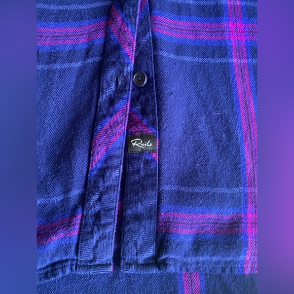 Rails Hunter Plaid Ultraviolet Button-Down LongSleeve SM - Picture 8 of 9